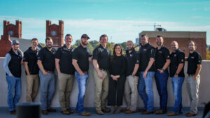 Skyline Contracting Team Image on rooftop outside in Gainesville, GA